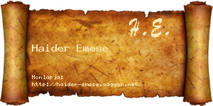 Haider Emese névjegykártya